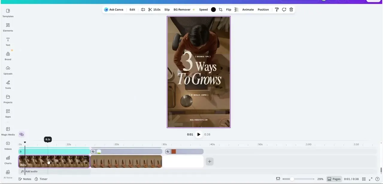 A bold text overlay added over the base video clip — the hook text that turns raw footage into a scroll-stopping opener.