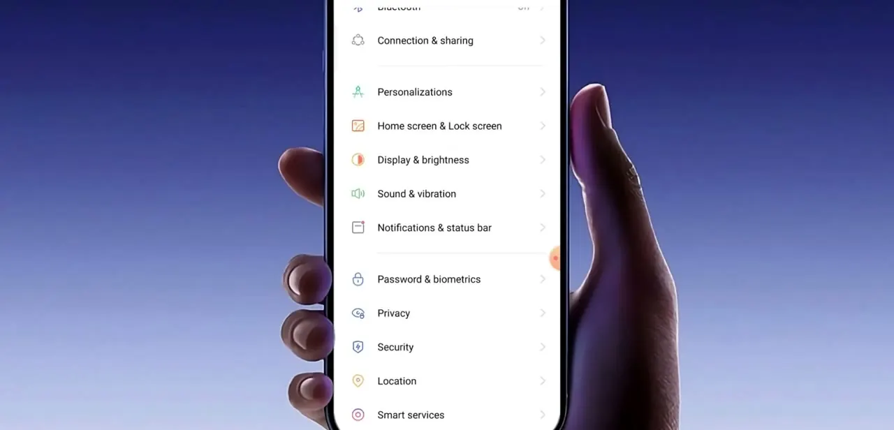 Your phone's own Settings menu — this is where you'll find the storage and app-management options used to clear Instagram's local cache.